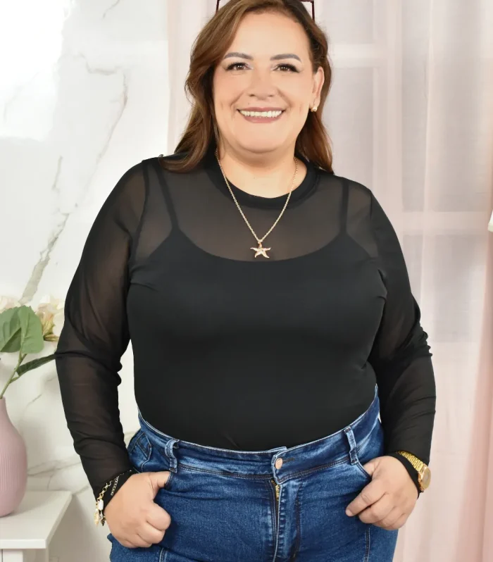 BIVI  BLUSA  EDEN NEGRO